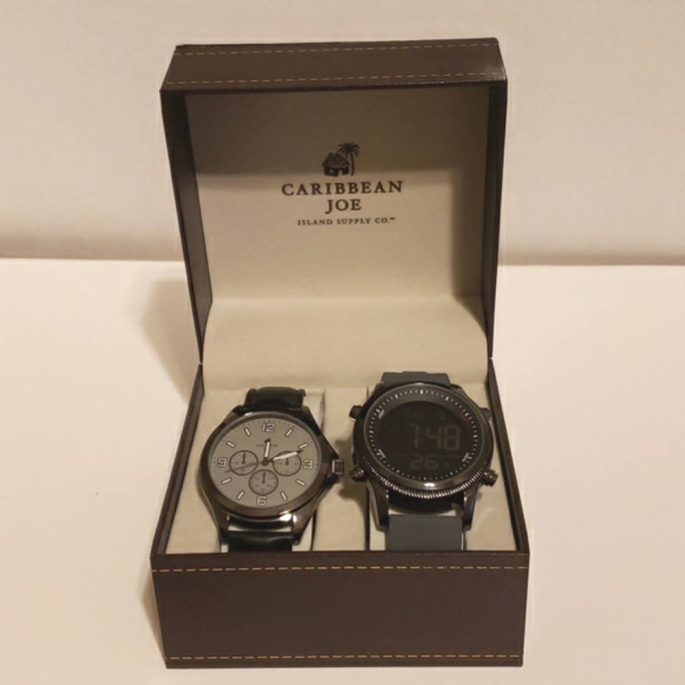 Caribbean Joe Set of 2 Men's Sport Watches